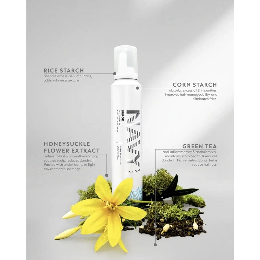 NAVY New 2pc Surge Dry Shampoo Instant Lift Foam 6 oz Paraben Alcohol‎ Free USA